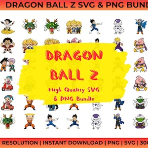 Dragon Ball Z SVG PNG Bundle – 50+ Anime Designs for Cricut Silhouette (Instant Download)