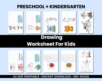 100-Page Kids Drawing Workbook – Fun, Creative, and Educational Art Practice for Preschool & Elementary Students