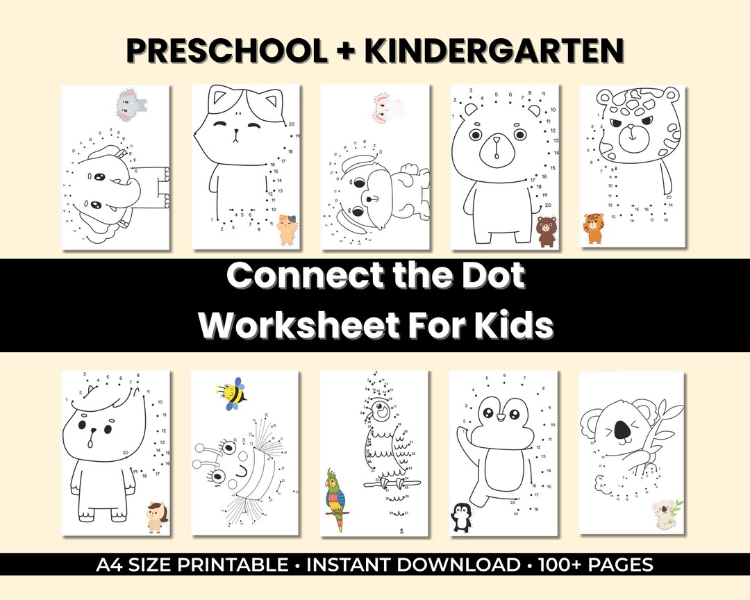 100-page Kids Connect the Dots Workbook – Fun Educational Activity for ...
