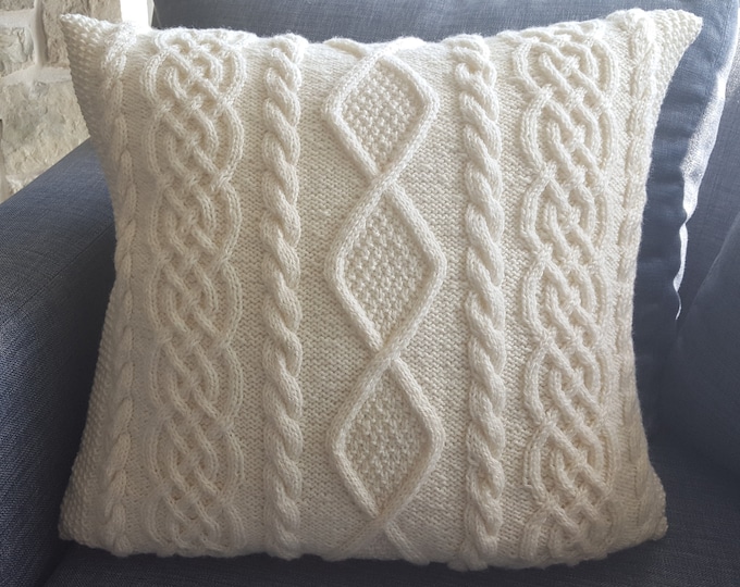 Aran Cushion PDF Knitting Pattern Carlingford Etsy