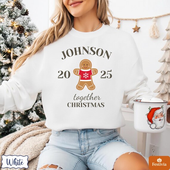 Custom Family Name Christmas Sweatshirt, Longsleeve or Hoodie