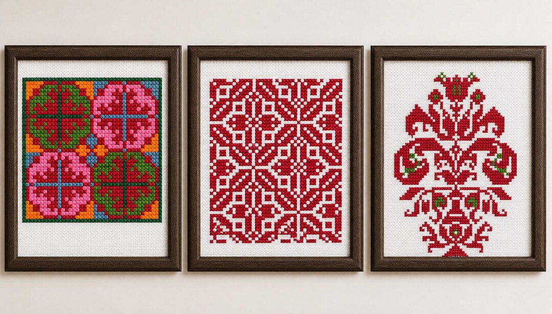 Simple Palestinian Patterns Set of 5 Palestinian PATTERNS Bundle Cross Stitch Tatreez Embroidery ...