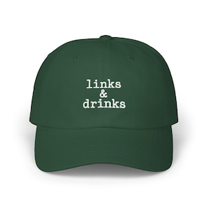 links & drinks Hat, Funny Golfing Hat, Golf Dad Hat, Embroidered Golf Hat, Drinking Golf Hat, Golf Party Hat, Golf Lover Gift