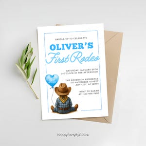 cowboy birthday invitation cowboy wild west first birthday rodeo birthday first rodeo birthday invite cowboy party rodeo party invitation