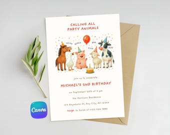 barn animals birthday farm animals birthday party farm animals invite barnyard birthday farm animals party invite 2nd birthday invitation