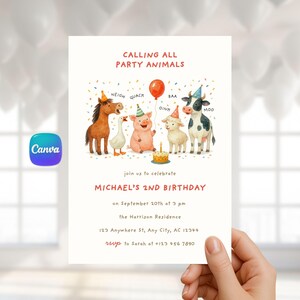 barn animals birthday farm animals birthday party farm animals invite barnyard birthday farm animals party invite 2nd birthday invitation