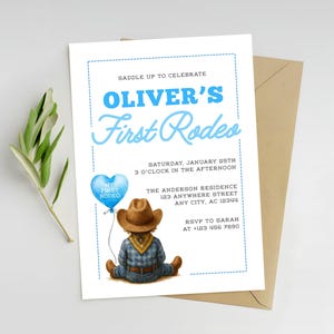 cowboy birthday invitation cowboy wild west first birthday rodeo birthday first rodeo birthday invite cowboy party rodeo party invitation
