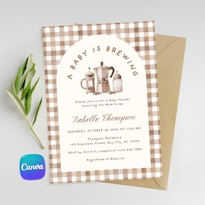 coffee bean baby coffee baby invite baby brewing invite coffee theme baby shower coffee baby shower brewing bean baby shower invite template image 1
