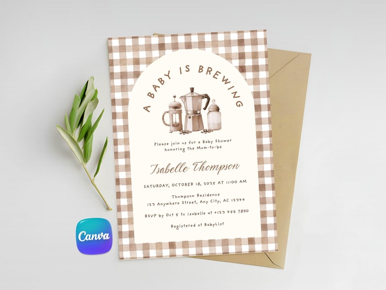 coffee bean baby coffee baby invite baby brewing invite coffee theme baby shower coffee baby shower brewing bean baby shower invite template image 1
