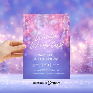 winter wonderland verjaardagsuitnodiging winterfeest uitnodigen girly kerst verjaardag sneeuwvlok thema winter thema afdrukbare uitnodigen sneeuwfeestje