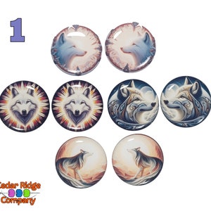 Wolf Epoxy Cabochon Beading Focal Center You Pick Cab Set Set #1