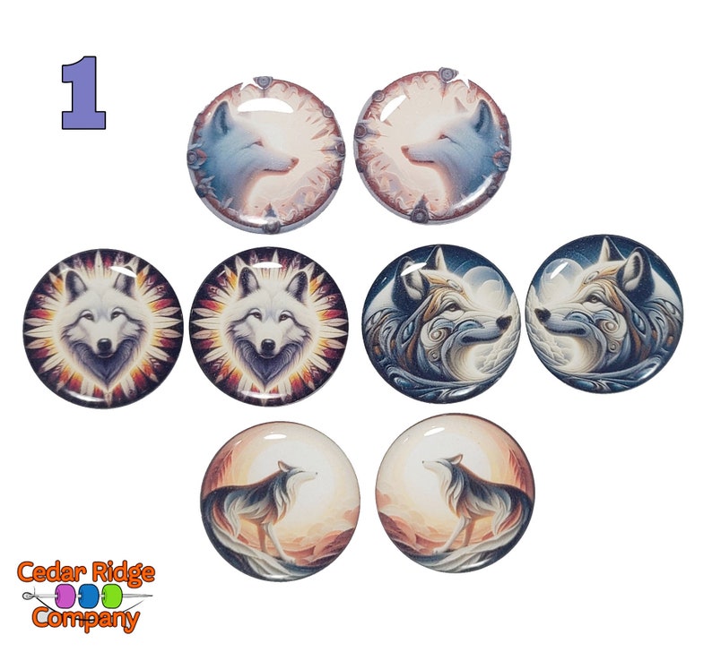 Wolf Epoxy Cabochon Beading Focal Center You Pick Cab Set Set #1