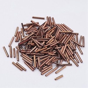 12mm Glass Bugle Beads - Caramel Brown 20grams