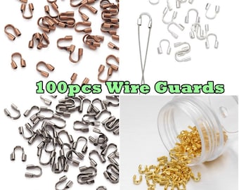 100pcs Wire Guardian and Protectors Jewelry Making, You choose Silver, Copper, Gold, Gunmetal, 5x4mm