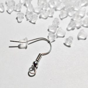 Clear Tube Earring Stoppers Silicone Rubber, 3g (aprox 110pcs)
