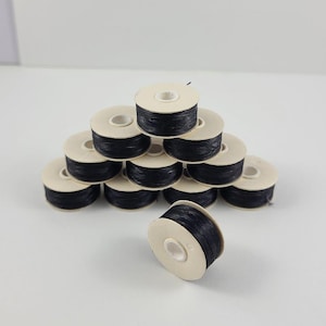 Coats Nymo® Size B Black, Beading Thread Nylon, 72yd Spool Dia 02