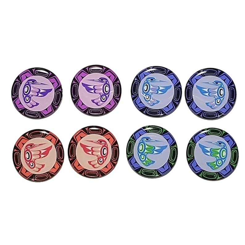 Native Hummingbirds 8pcs 1" Round Polyurethane Cabochon Beading Not Epoxy image 4