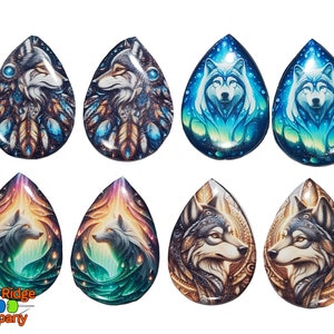 Wolf Epoxy Cabochon Beading Focal Center You Pick Cab Set Set #4