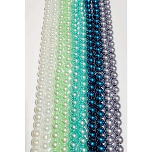 5 hebras de perlas de vidrio de 6 mm