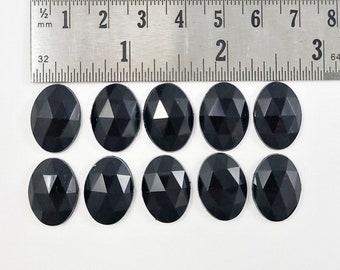 10pc  Jet Black Oval Acrylic Gem 18x13mm