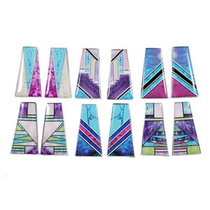 Mosaik Trapetsformad Polyuretan Cabochon Pärlor 12st Cabochon Set Ej Epoxi