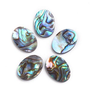 18x13mm Oval Abalone Shell/Paua Shell Cabochon 2pc