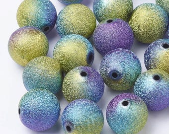 Spray Painted Acrylic Beads - Round, Colorful (18mm, 10pcs)