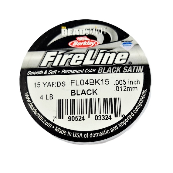 Berkley Fireline 4lb Beading Thread Black Satin 005 In/12mm Dia