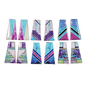 Mosaic Trapezoid Polyurethane Cabochon Beading 12pcs Cab Set Not Epoxy