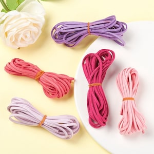25mm Faux Leather Suede Lace 5 Colours 1 Meter ea Mixed Pinks