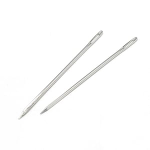 Agujas de coser de cuero Iron Canvas, platino (paquete de 5)