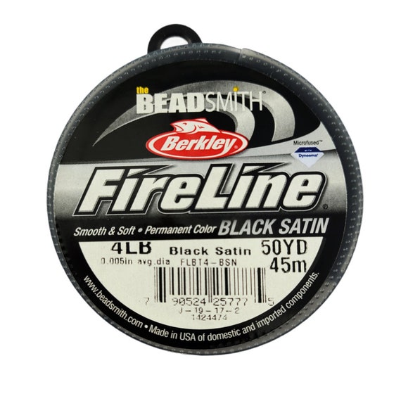 Berkley Fireline 4lb Beading Thread Black Satin 005 In/12mm Dia 50yard  Spool 