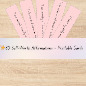 Daily Affirmation Cards: Self-Care & Positive Mindset (PDF Printable)