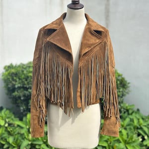 Chocolate Brown Suede Fringe Jacket: Western Cowgirl Style