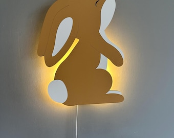 Wandlamp Sleeping Bunny - schattige ledlamp voor kinderkamer, gezellig nachtlampje voor in de kinderkamer