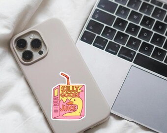 Silly Goose Juice Sticker: Waterproof Vinyl Decal for Laptop, Water Bottle