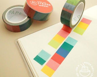 Rainbow Stripes Washi Tape | Colorful Paper Craft Tape