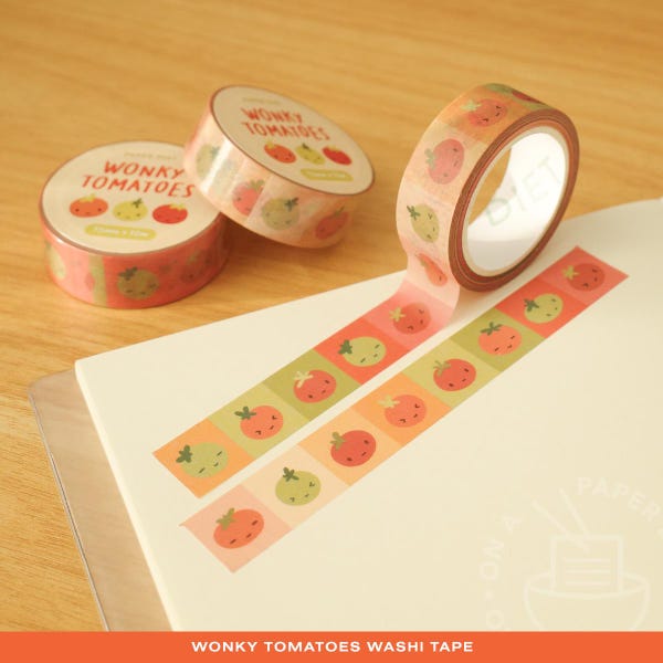 Wonky Tomatoes Washi Tape | Paper Craft, Junk Journaling