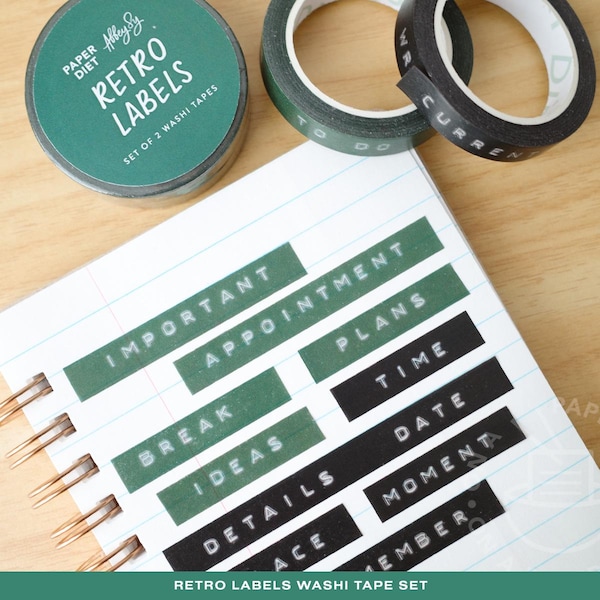 Retro Labels Washi Tape Set by Abbey Sy | Paper Craft, Junk Journaling