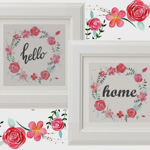 Home Sweet Home Cross Stitch Pattern: Floral Wreath (PDF Download)