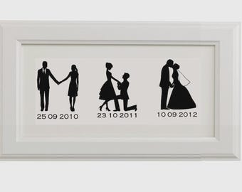 Patrón de punto de cruz moderno para boda, punto de cruz contado personalizado, regalo de aniversario de boda, patrón de punto de cruz de boda personalizado DIY