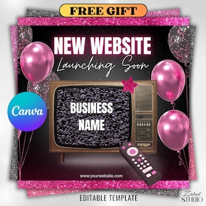 Website Launching Soon Flyer Template | Editable Website Launch Flyer Canva Template | Coming Soon Business Flyer | Grand Opening Flyer