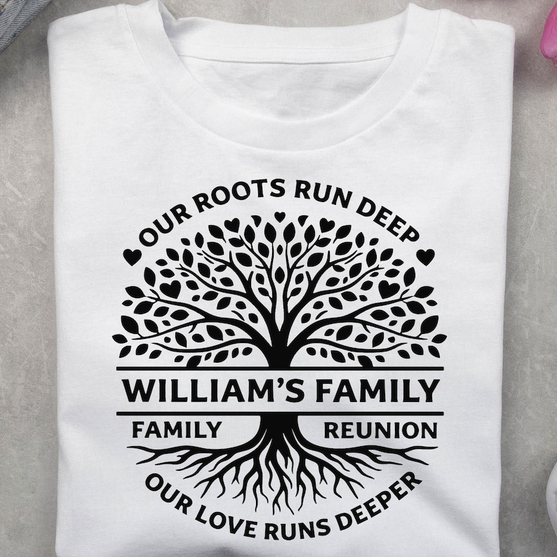 Family Reunion Tree 2026 SVG Bundle | Custom Family Name T-Shirt Design SVG | Editable Roots Run Deep Design | Cricut Cut File image 4