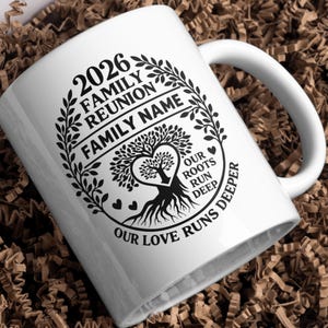 Family Reunion Tree 2026 SVG Bundle | Custom Family Name T-Shirt Design SVG | Editable Roots Run Deep Design | Cricut Cut File image 5