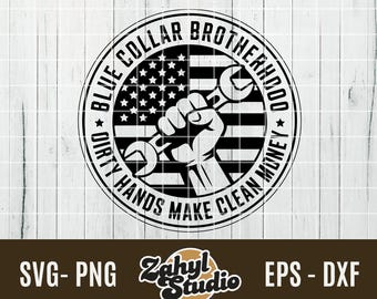 American Flag Wrench SVG | Blue Collar Brotherhood Design (Digital Download)