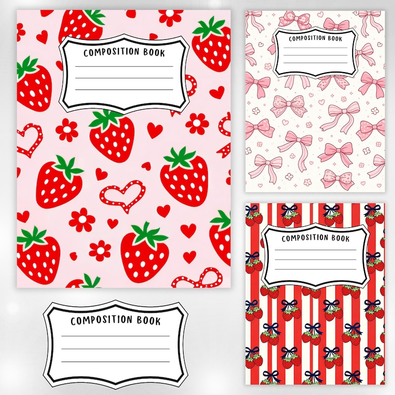 Composition Notebook Covers Bundle, Canva Editable Back to School ...