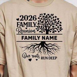 Family Reunion Tree 2026 SVG Bundle | Custom Family Name T-Shirt Design SVG | Editable Roots Run Deep Design | Cricut Cut File image 8
