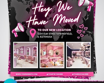 We Have Moved Canva Template, Editable Business Relocation Flyer, Printable New Address Change Notice, Moving Announcement Flyer