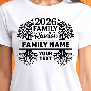 Family Reunion Tree 2026 SVG Bundle | Custom Family Name T-Shirt Design SVG | Editable Roots Run Deep Design | Cricut Cut File image 3