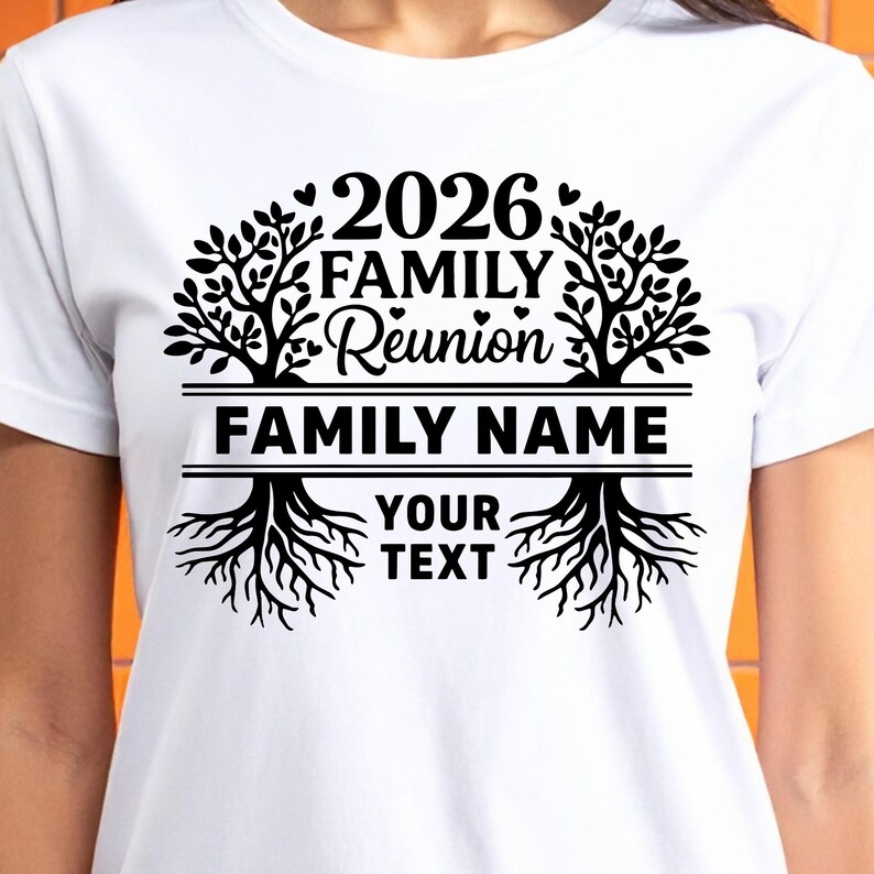 Family Reunion Tree 2026 SVG Bundle | Custom Family Name T-Shirt Design SVG | Editable Roots Run Deep Design | Cricut Cut File image 3